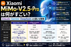 Xiaomi MiMo-V2.5-Proは何がすごい？Claude・Gemini・DeepSeekとの違いを整理
