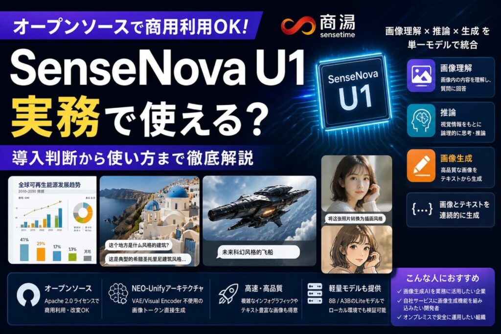 SenseNova U1は実務で使える？オープンソース画像生成AIの導入判断を解説