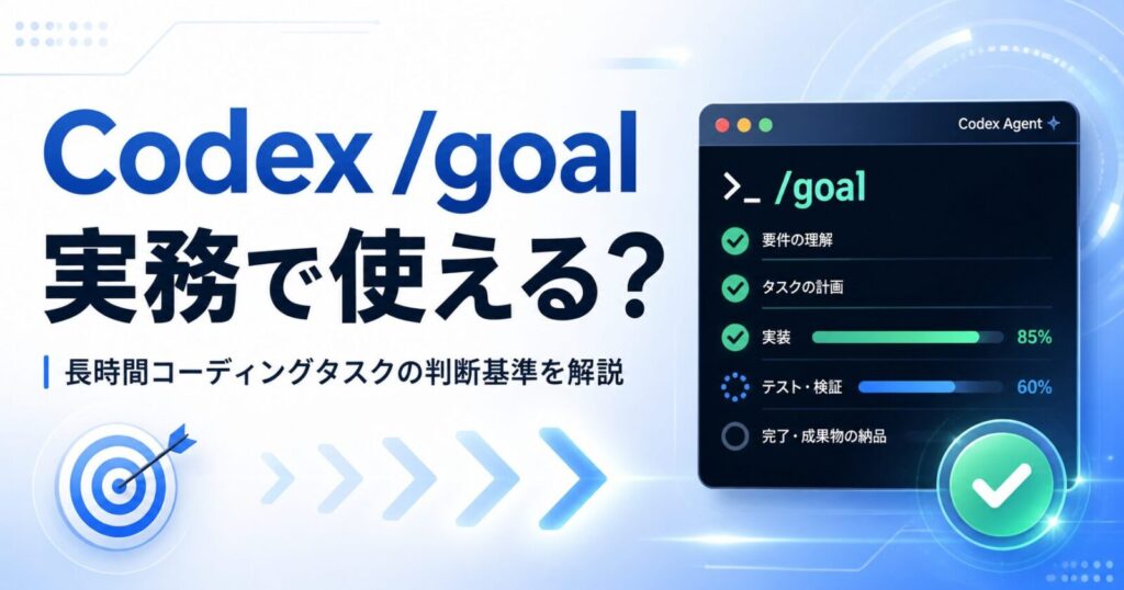 Codex /goalは実務で使える？長時間コーディングタスクに向くケースと判断基準を解説